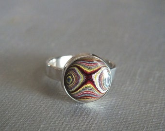 Candy Silver Metallics Classic Detroit Fordite Sterling Silver Ring James Blanchard Size 8 Free Sizing