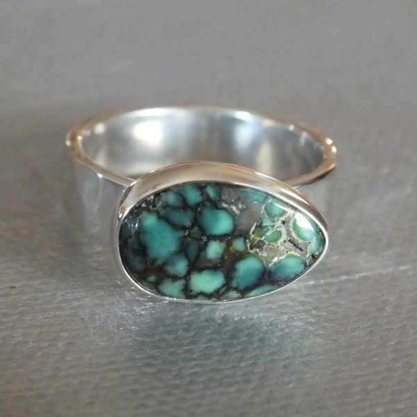 Snowville Utah Variscite Sterling Silver Handmade Ring Metalsmith James Blanchard Size 8 Free Sizing