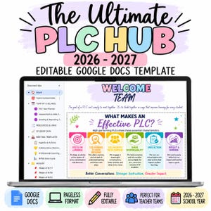 PLC Meeting Planner 2026–2027 | The Ultimate PLC Hub | Editable Google Docs Templates for Teacher Teams