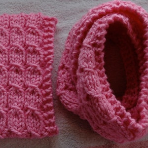 PDF Instant Download Knitting Pattern - Chunky – Mock Cable Matching Headband & Cowl/Necker/Scarf - Cowl Knitting Pattern - English