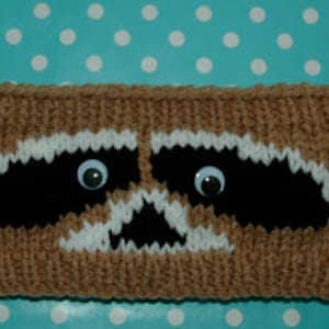 PDF Instant Download Knitting Pattern - Chunky – Racoon headband – Children's to Adults - Knitting Pattern - English Language