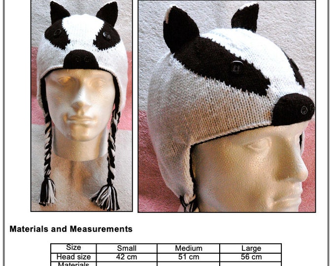 DIGITAL PDF DOWNLOAD: Crochet Pattern for Badger Hat - Etsy