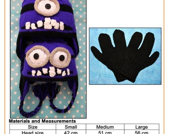 KNITTING PATTERN - Minion Edith Ear Flap Hat - Etsy