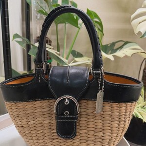 Coach Straw Handbag - Etsy