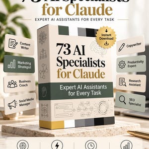 73 AI Skill Specialists for Claude | Claude AI prompts & AI agents | Business, Marketing, Content and Productivity | Digital Download