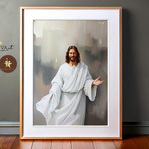 Come Follow Me Jesus Calling Jesus Portrait, Christian Artwork Catholic Christ Art Wall Decor LDS Bible Art Jesus Decor Printable Poster