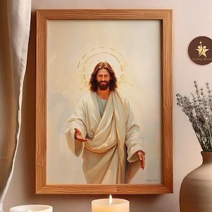 Come Follow Me Jesus Calling Jesus Portrait, Christian Artwork Catholic Christ Art Wall Decor LDS Bible Art Jesus Decor Printable Poster
