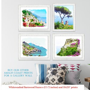 Amalfikusten italienska rivieran Grand Convento di Amalfi Landskapsillustration konsttryck från en akvarellmålning bild 8