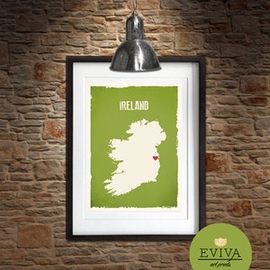 Poster Wall Art Ireland Custom Wedding Print Destination Wedding Gift  Memento Marriage Couple Signature Guest Books Wedding Signature Map