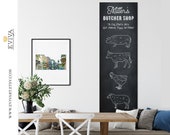 Butcher Shop Butcher cuts Meat Cuts Large Kitchen Print Butcher Sign Poster Print Pig Beef Sheep Chicken Animal Butcher Diagram Cuts Of Meat