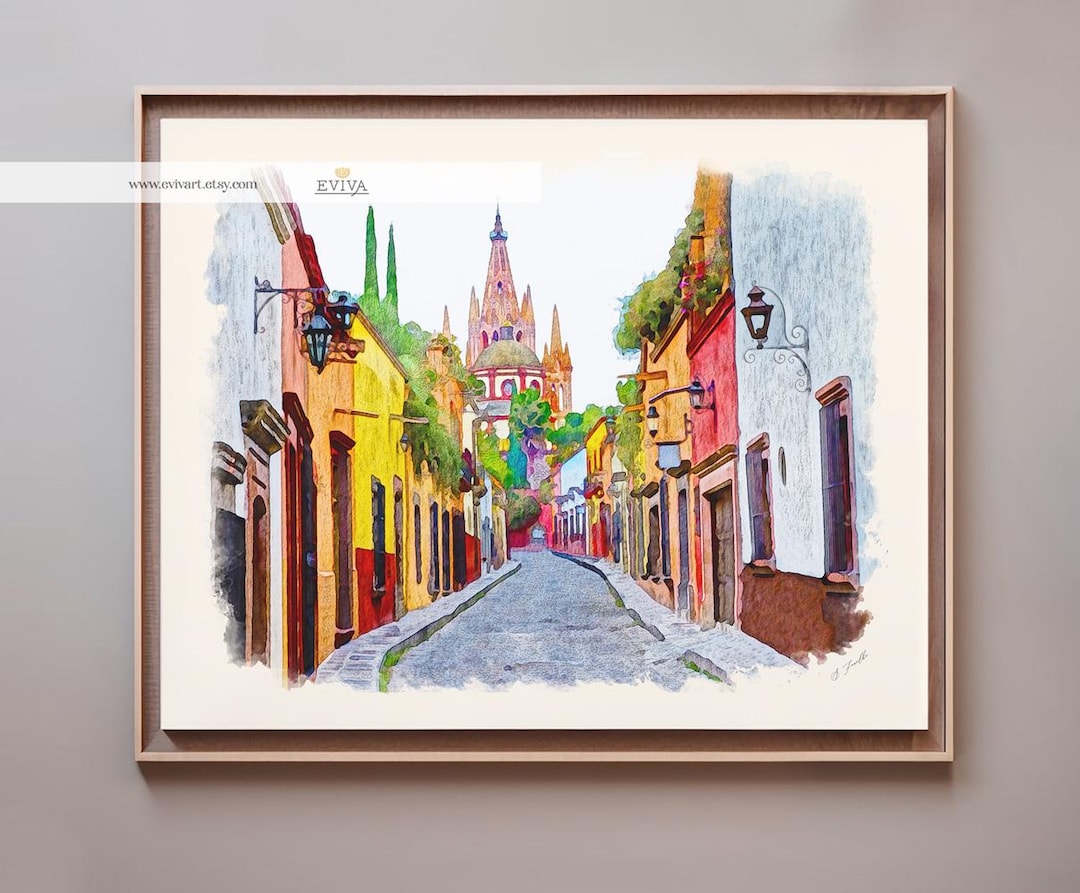 San Miguel de Allende México Impresión Parroquia San Miguel Arcángel  Ilustración Viaje Acuarela Pintura Cartel Pared Arte Boda Decoración del  hogar