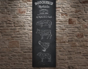 French Butcher Shop Butcher cuts Meat Cuts Boucherie Coupes de Viande Kitchen Print Butcher Sign Poster Print Butcher Diagram Cuts Of Meat