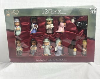 12 Piece Holiday Time Nativity Morehead Collection Vintage 2003 Resin Figurines