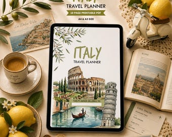 Italien Reiseplaner Printable PDF | Urlaubsplaner | Reisetagebuch | Reiseplaner A4 A5 Sofortdownload | Italien Reiseplaner