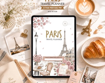 Paris Reiseplaner Printable PDF | Urlaubsplaner | Reisetagebuch | Reiseplaner A4 A5 Sofortdownload | Paris Trip Planer