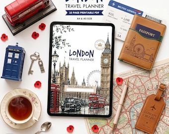 London Reiseplaner Druckbare PDF | Urlaubsplaner | Reisetagebuch | Reiseplaner A4 A5 Sofortdownload | London Reiseplaner