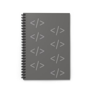 Code Brackets Spiral Notebook | Developer Ruled Notebook image 2
