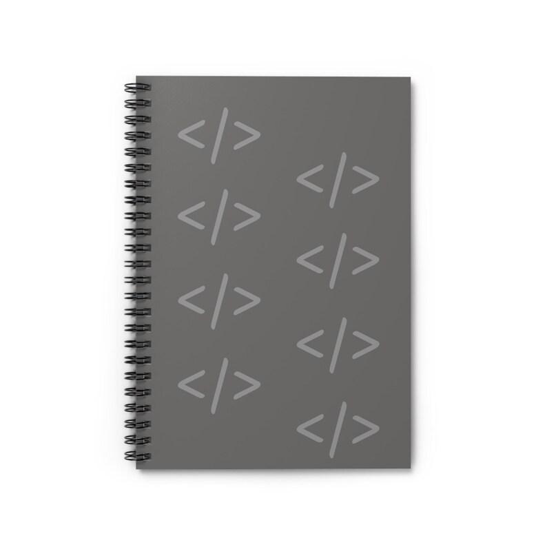 Code Brackets Spiral Notebook | Developer Ruled Notebook image 2