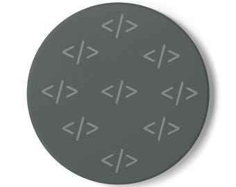 Code Bracket Ceramic Coasters | Software Engineer Gift, Programmer Desk Decor (Round/Square)