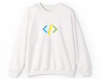 Colored Code Brackets Sweatshirt | Programmer Logo Crewneck