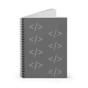 Code Brackets Spiral Notebook | Developer Ruled Notebook image 3