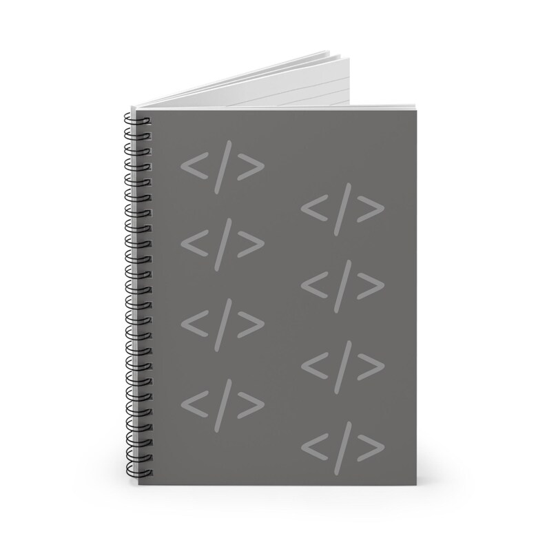 Code Brackets Spiral Notebook | Developer Ruled Notebook image 3