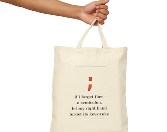 Programming Code Typography Tote Bag, Coder Canvas Bag, Tech Accessory (15" x 16")