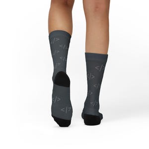 Code Brackets Pattern Socks Sublimation Socks | Programmer Dev Tech Novelty image 5
