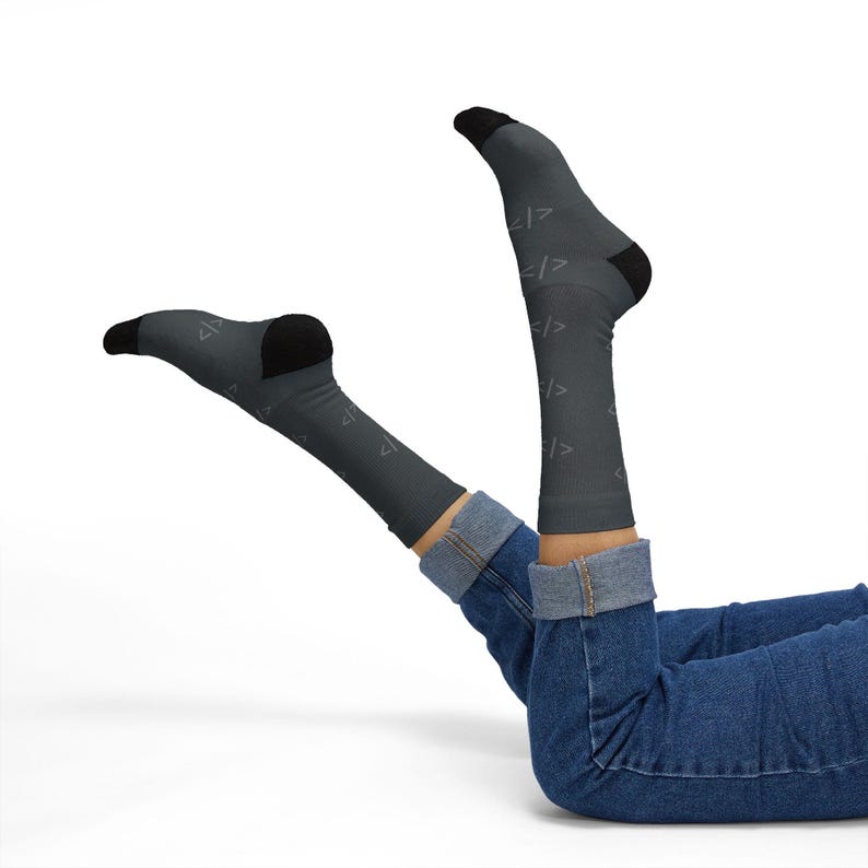 Code Brackets Pattern Socks Sublimation Socks | Programmer Dev Tech Novelty image 13