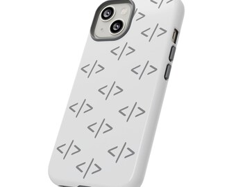 Code Brackets Phone Case | HTML Tag Pattern, Protective Cover (Glossy/Matte)