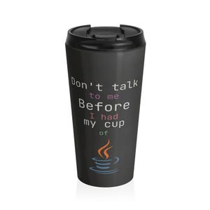 Mug de voyage en acier inoxydable avec logo Java | Gobelet pour programmeur/codeur