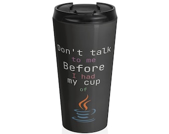 Java Logo Coffee Mug Stainless Steel Travel Mug | Programmer Coder Tumbler