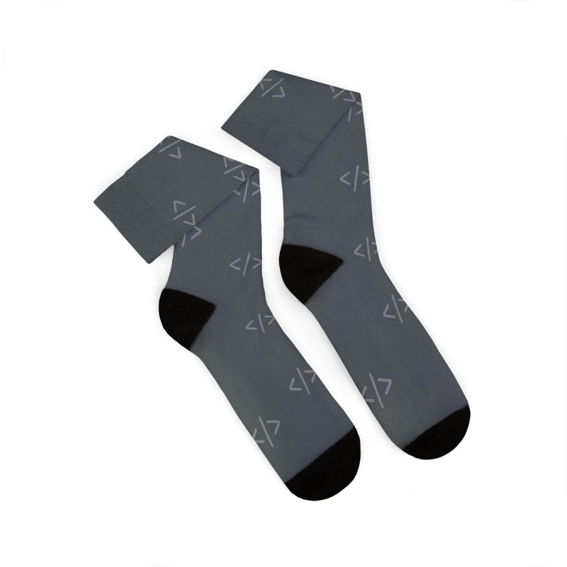 Code Brackets Pattern Socks Sublimation Socks | Programmer Dev Tech Novelty image 2