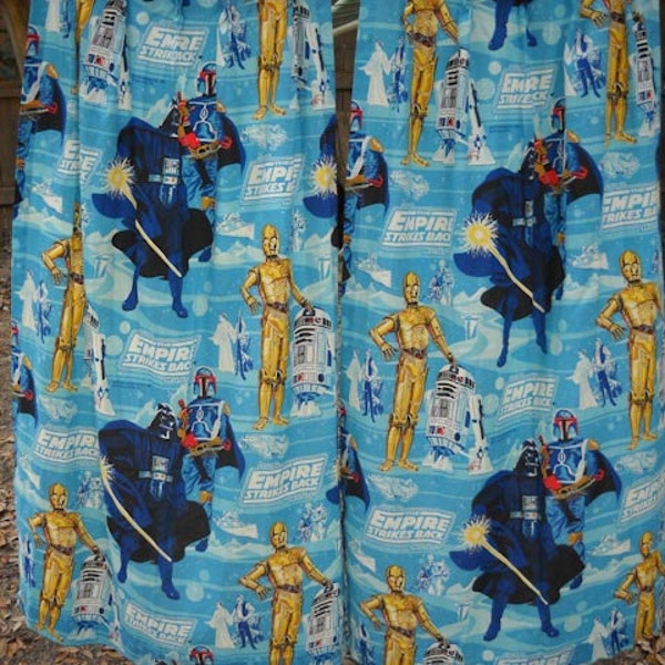 vintage 70s STAR WARS the Empire Strikes Back PAIR of curtains