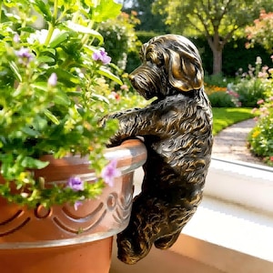 Handgjord hundkruka, valpkrukahängare, trädgårdsblomkruka