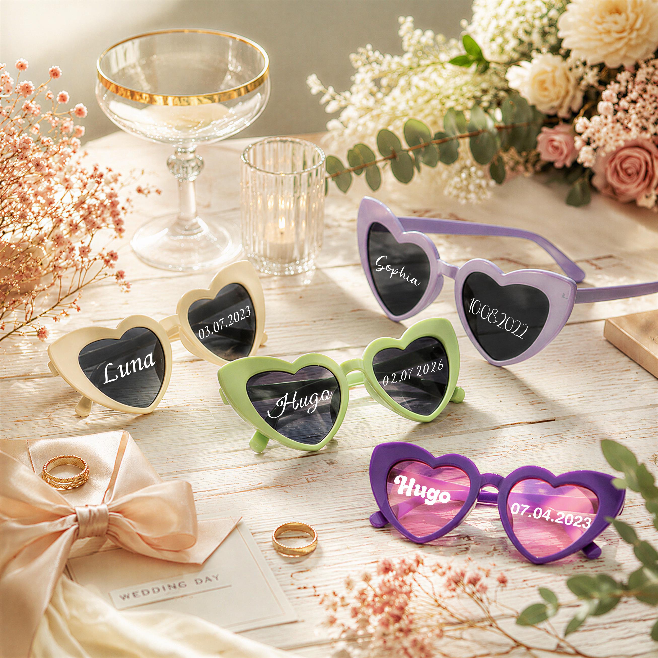 coeur lunettes de soleil personnalisÃ©es mariage