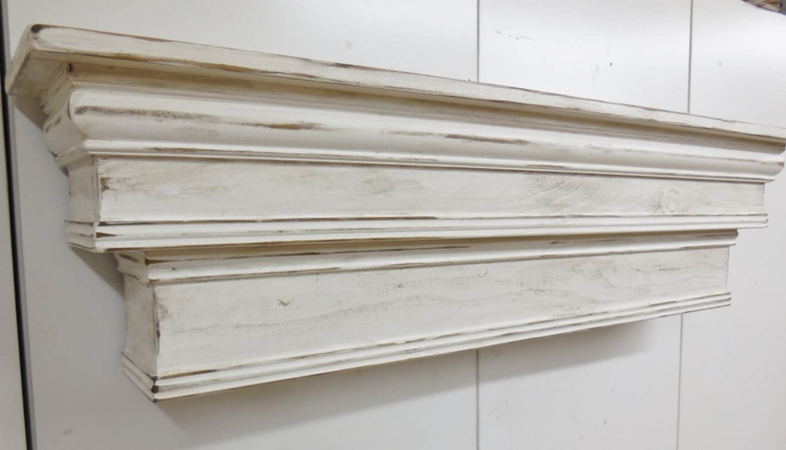 French Country Mantel Shelfprimitive Mantle Shelffireplace Etsy