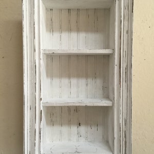 Framed Shadow Box, Shabby Chic Chalk Paint Shelf, French Country Decor