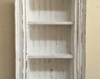 Antique Style Shadow Box,Framed Shadow Box,Shabby Style Wall shelf,Cubby Shelf,Chalk Paint Shelf,French Country Shadow Box,Shabby Chic Shelf