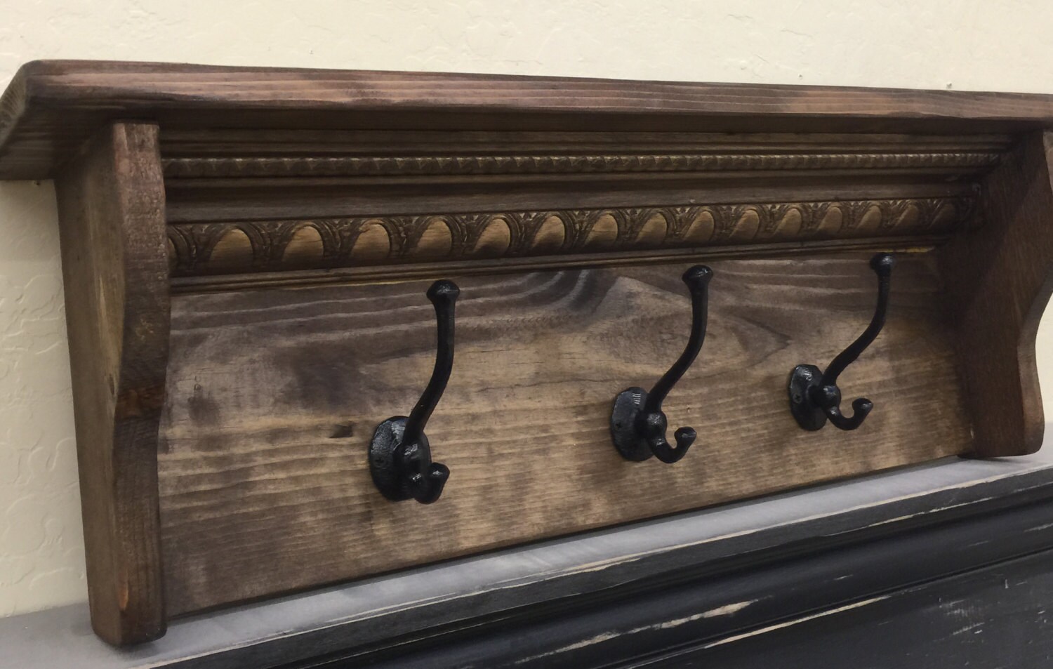 French Country Coat Rack Primitive Coat Rack Rustic Towel Etsy