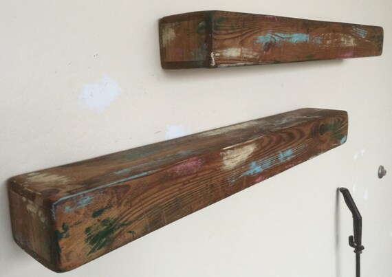 Rustic Floating Shelves Primitive Wall Shelf Distressed Image 0