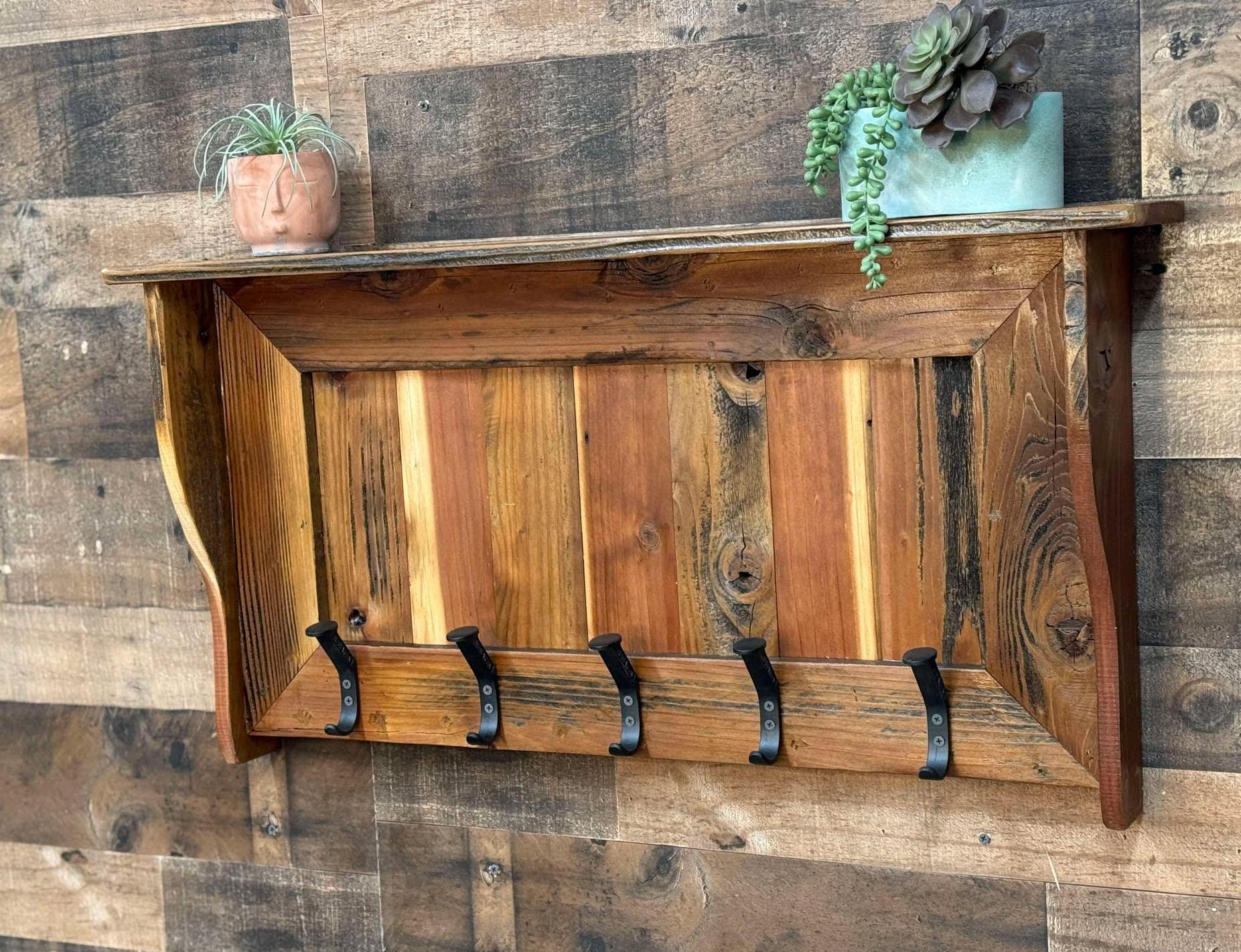 Barn Wood Coat Rack, Rustic Coat Rack,primitive Coat Rack, Antique Coat ...
