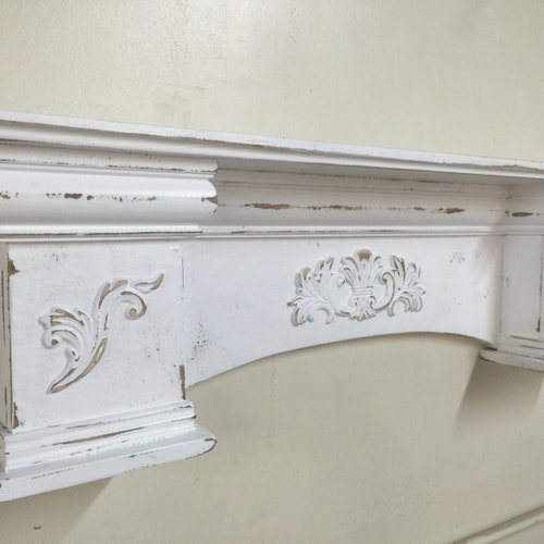French Country Mantle Primitive Fireplace Mantel French Country Mantle Primitive, White Fireplace Mantel Shelves