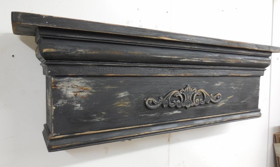 Large Mantel Shelf Primitive Mantle Shelfdistressed Mantle Etsy