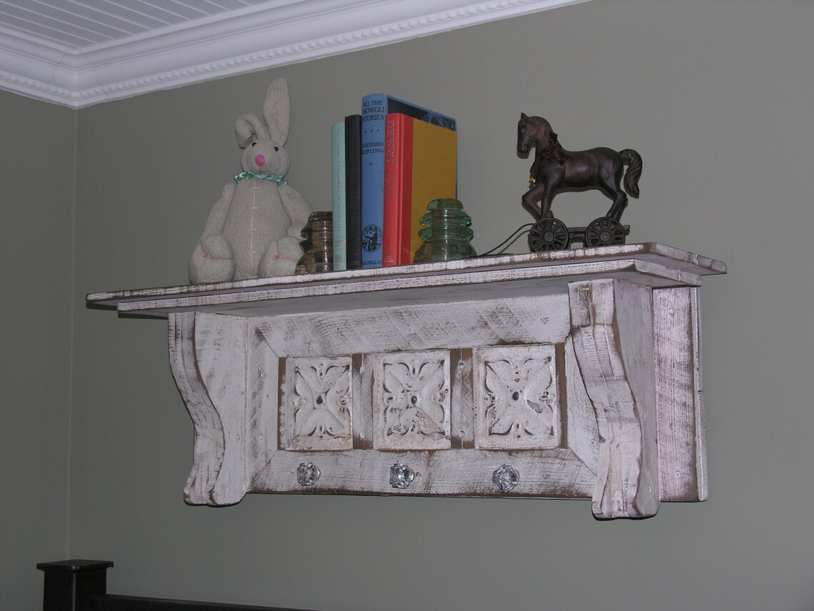 Cottage chic coat rack primitive hat rack french country Etsy