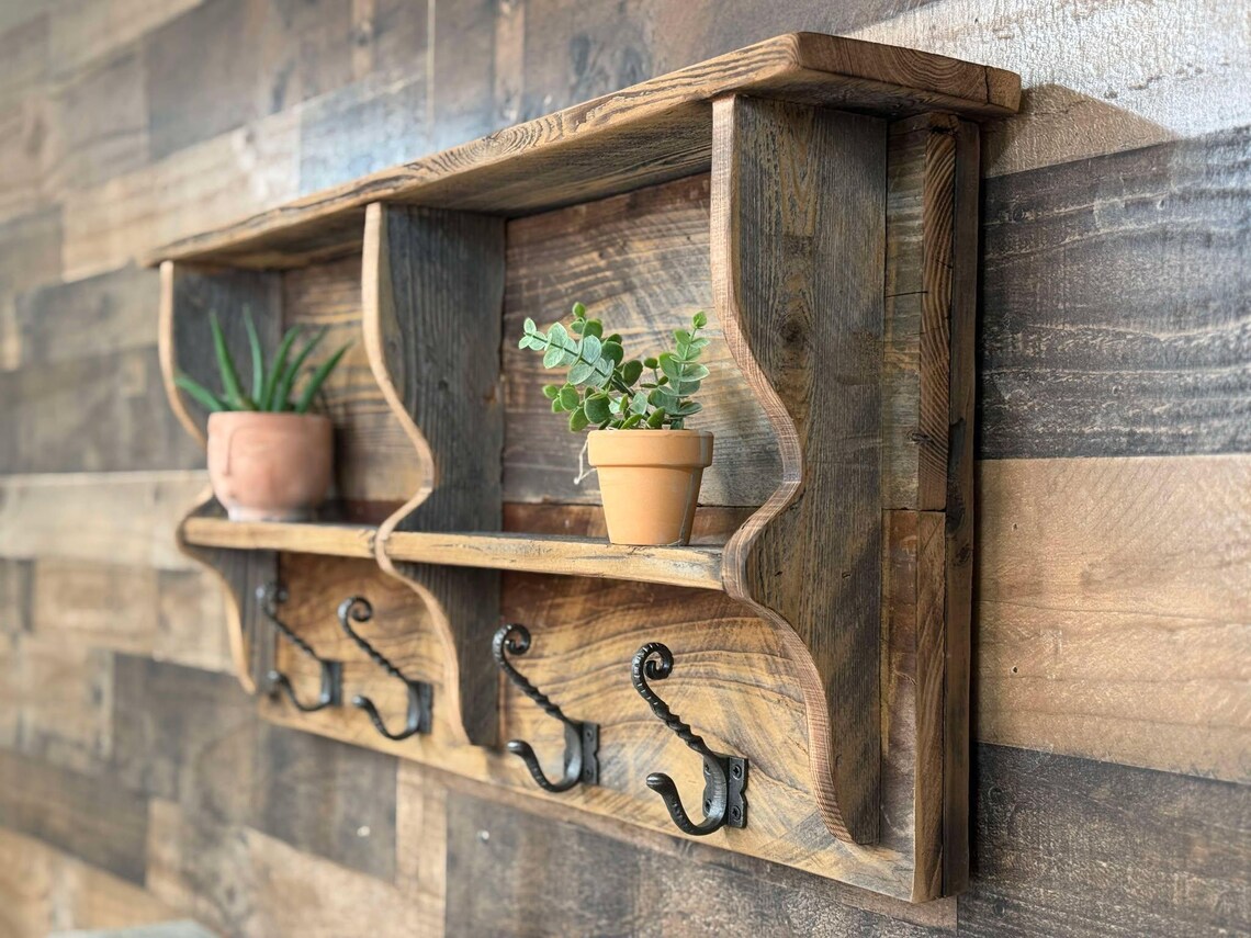 Barn Wood Coat Rack, Barn Wood Cubby ,primitive Coat Rack, Antique Coat ...