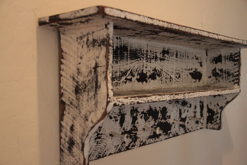 French Country Wall Shelf Cottage Chic Kitchen Shaker Image 0