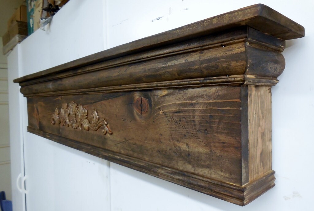 Large Mantel Shelf Primitive Mantle Shelffireplace Etsy
