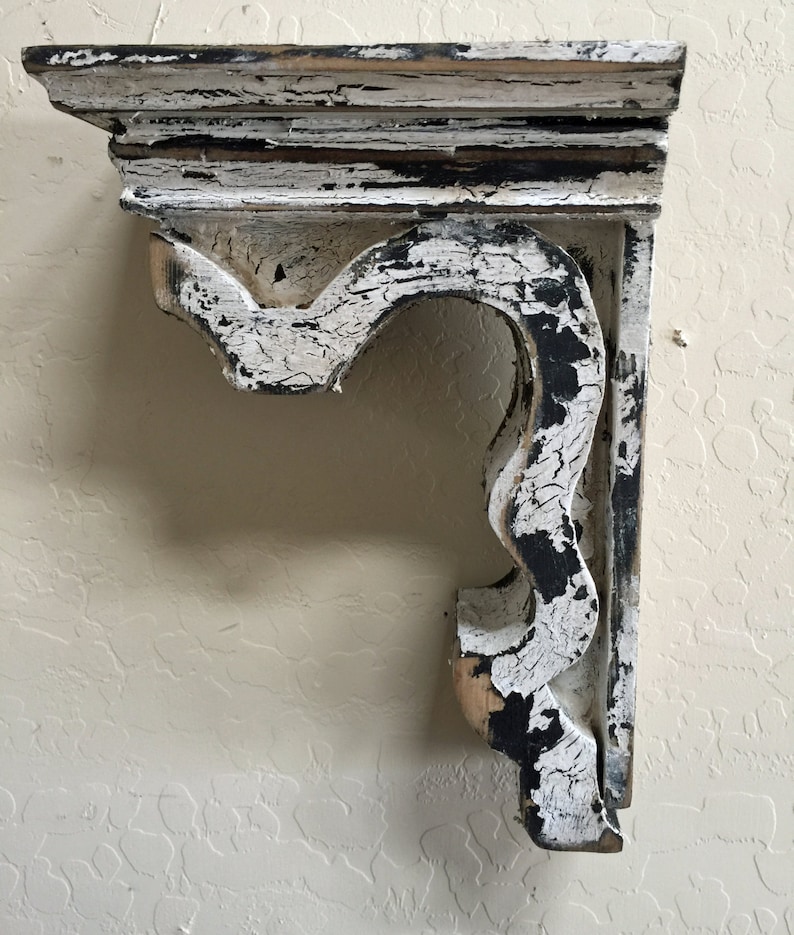 Antique style Corbel, Wooden Corbel, French Country Corbel, Wall Sconce, Shelf Bracket, Handmade Corbel, Distressed Corbel, Rustic Shelf image 2