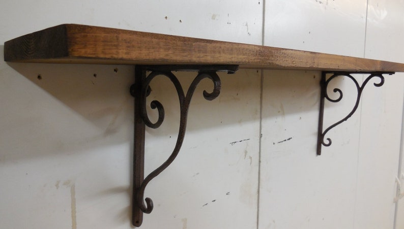 Wall Shelf With Cast Iron Brackets Wooden Corbels